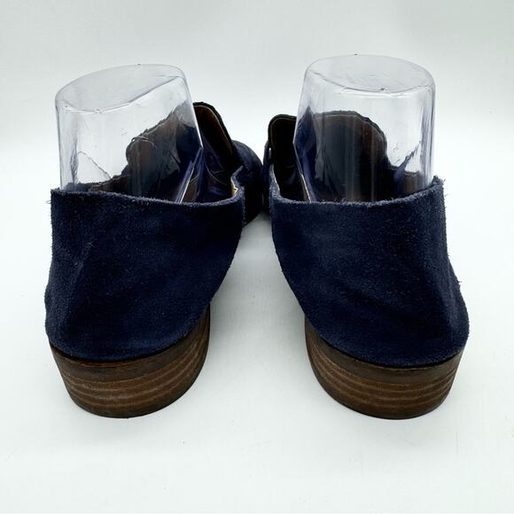 Lucky Brand Chennie Suede Leather Slip On Classic Loafers In Navy Size 10 Office - Picture 8 of 12